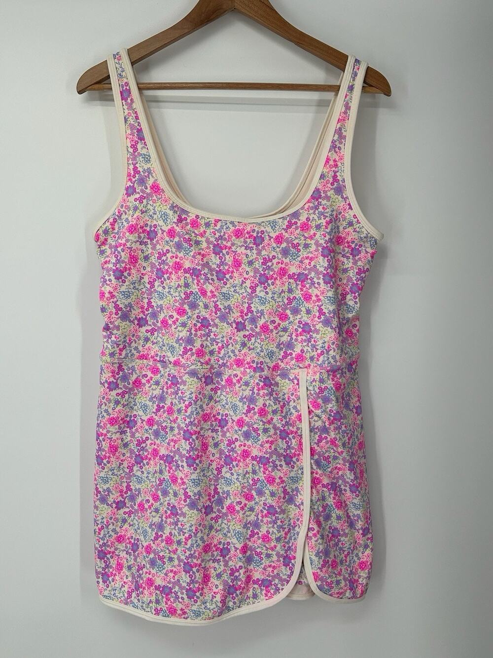 JoyLab Women's Knit Piped Wrap Active Dress Sleeveless Nylon XL